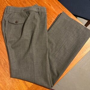Women’s Dress Pants Slacks Trousers Gray Wide Leg Flat Front Ann Taylor 2Petite